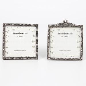 2 Pack Vintage Picture Frame, Display 2.76 x 2.76 inch Picture, Rectangle Decorative Antique Photo Frame for Tabletop, Home Decor