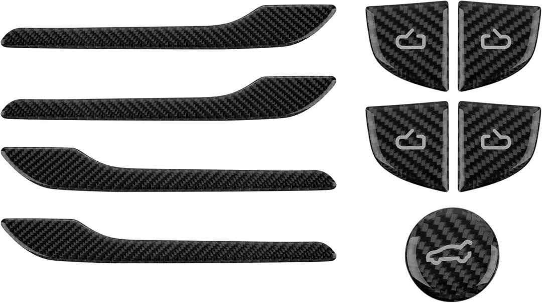 frani Exterior Door Handle Covers/Interior Door Switch Covers/Trunk Button Cover 3Pcs Black Designed for Tesla Model 3 Highland 2024-2026/Model Y Juniper 2025-2026