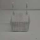 White Basket with hook Grid Storage Basket,Hang it behind a door or on a railing,Over the Cabinet Door,2 Pack