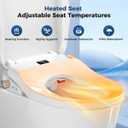 Bidet Toilet Seat, Electric Smart Heated Toilet Seat, Feminine & Front Rear Wash, Instant Warm Water & Dryer, Self-Clean Nozzle, Soft Closed Toilet Lid, Wireless Remote Night Light Elongated (White)
