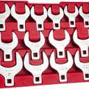 BILITOOLS 14-Piece Jumbo Crows Foot Wrench Set, 1/2" Drive Big Crowfoot Wrench, SAE, 1-1/16" - 2" mm, CR-V Steel
