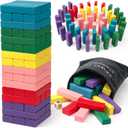 Lewo Wooden Stacking Board Games Building Blocks for Kids Boys Girls- 48 Pieces