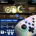Gammeefy Switch Controller, Wireless Switch Pro Controller for Nintendo Switch/Lite/OLED, 9 Color Adjustable LED Switch Remote Compatible with PC/Android/IOS with Programmable Function (White)