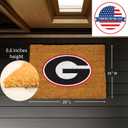 NCAA University of Georgia Natural Coir Doormat, Official Full Color Team Logo, 28 x 16 Inches, Non Slip Back, Front Door Welcome Floor Mats, Indoor Outdoor Entrance Rug