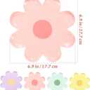 Healvian Daisy Disposable Paper Plates 7 Inch 40 Pack Flower Shaped Plates for Birthday Party Picnic Baby Shower and Family Gatherings