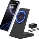PUY for MagSafe Charger Stand,20W Fast Magnetic Wireless Charging Station with 25W PD AdapterStickable Desk Wireless Charger for iPhone 16/15/14/13/12 Pro/Pro Max Series