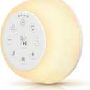 Rechargeable White Noise Machine with 9 Colors Night Light, Portable Sound Machine for Baby Adult Sleeping with 26 Soothing Sounds/4 Levels Brightness/5 Timers/32 Levels Volume for Home, Travel, Gift