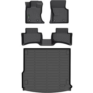 Floor Mats & Cargo Liner Custom for Range Rover Velar 2021-2025 2026 All Weather Protection TPE Heavy Duty Non-Slip Automotive Floor Liners Fits Full Set Accessories, Black