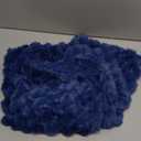 MANDIOO Pack of 2 Navy Blue Super Soft Plush Fluffy Decorative Throw Pillow Covers 18x18 inch Faux Fur Wool Velvet Cushion Covers Pillow Cases Couch Sofa Bed Living Room