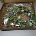 DN DECONATION Easter Bunny Spring Wreath with Egg, Twig and Berries Green Rabbit Easter Wreath for Front Door Decorations Home Farmhouse Outdoor Indoor Wall Mantel Window
