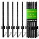 Metal Fence Post 3 Feet Black, Pack of 15, T Posts for Wire Fence, No Dig Steel U Posts Fencing for Lawn Garden Wire Mesh Fence Poles Sign Outdoor Light Duty