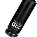 2 x 1/2 Inch Drive 17mm Deep Metric Impact Socket,CR-MO,6 Point Radius Corner Design,Square Chamfered Opening,Axle Nut Impact Grade Socket for Easy Removal