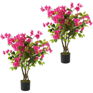 VIGGDA Artificial Tree Faux Bougainvillea Tree 3ft Tall Fake Bougainvillea Plant in Pot Fake Silk Tree Faux Plants Indoor(2pack)