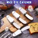 Sieral 10 Pcs Halloween Cheese and Butter Spreader Knives Ghost Cheese Spreader Butter Knives Multipurpose Halloween Decor with Hand Painted Wooden Handle Stainless Steel Blade