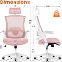 NEO CHAIR Office Desk Chair with Ergonomic High Back Mesh Headrest, Pink, Basic