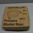 PVC Pressure Washer Hose 50 FT x 1/4", Kink Resistant Power Washer Hose, High Pressure Water Hose Extension Replacement for Home Use, 3600 PSI, Dark Black