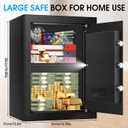 3.4 Cub Large Fireproof Safe Box, Security Safes for Home Fire and Water Proof with Combination Lock, Alarm System and Removable Shelf, Anti-Theft Digital Home Safe Fireproof Waterproof for Valuables