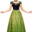 Spooktacular Creations Adult Princess Costume, Halloween Women Coronation Dress Costume, Green Princess Dress (Green, XXL)