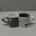 MIAMIO - Coffee Mugs/Kissing Mugs Set Ceramic with Gift Box (Gray)