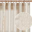 jinchan Boho Curtains for Bedroom Ivory Vintage Floral Farmhouse Curtains 84 Inches Long Linen Blend Drapes for Living Room Embroidered Light Filtering Drapes Rod Pocket Ivory on Beige 2 Panels (50"W x 84"L (Pack of 2))