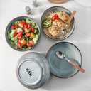 HVH 8.5 inch Large Pasta Bowls Set of 4, 46oz Big Salad Bowl Set of 4, Shallow Bowls, Ceramic Plates Set, Ceramic Bowls Set Microwave and Dishwasher Safe (Wabi sabi)