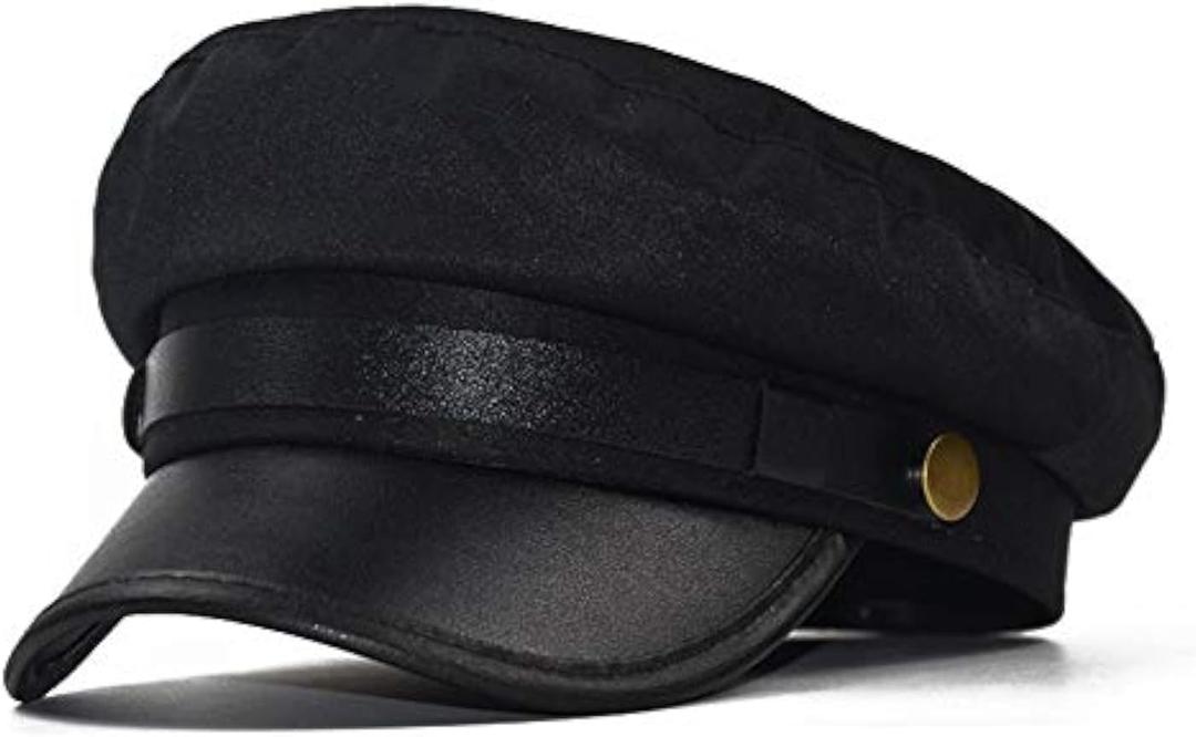 Chauffeur Hat for Men Women Classic Vintage Newsboy Cap Costume Hats Beret Cap (One Size, Black)