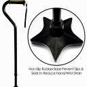 Superstar Self Standing Cane Tip has Non-Slip Heavy Duty Rubber Base to Prevent Slip, Cane Tips 3/4 inch Heavy Duty Replacement, 6-Inch Star Design for Superior Traction & Balance for Seniors (Black)