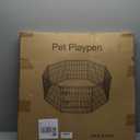 Dog Pen Pet Playpen Dog Fence Indoor Foldable Metal Wire Exercise Puppy Play Yard Pet Enclosure Indoor Outdoor 8 Panels 24 Inch with Bottom Pad/Top Cover, Black 
