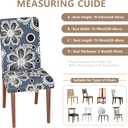 Stretch Dining Chair Covers Set of 6,Floral Print Chair Covers,Soft Removable Washable,Pet Friendly Furniture Protector,Universal Chair Slipcovers for Home, Kitchen,Ceremony Dining Room Seat (Gray Eight-petaled Flowers)