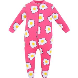 Jimonda Baby Pajamas 100% Cotton Gender Neutral One-Piece Footed,Long Sleeve Clothes,2-Way Zipper Closure Romper (3-6 Months, Egg)