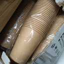 SIUQ 300 Pack 12 oz Kraft Paper Cups, Unbleached Disposable Paper Coffee Cups, Thickened Hot/Cold Beverage Drinking Cup for Party, Home, Cafes, Bistros, Businesses (Brown)