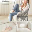 SONGMICS Hanging Chair, Hammock Chair with Large, Thick Cushion, Boho Swing Chair for Bedroom, Patio, Balcony, Garden, Holds up to 264 lb, Accessories Included, Dove Gray and Cream White 