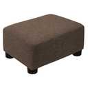 CAROLMADE Small Foot Stool Ottoman Footstool with Legs Under Desk Footrest for Living Room Bedroom and Office,Linen-Brown