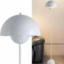 COSYLUX Modern Floor Lamp for Living Room, Industrial Tall Standing Lamp for Bedroom, Metal Shade Reflecting Light Reading Floor Lamp for Office, Nursery Room, Corner(Matte White)