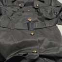 London Fog Missy Hooded Belted Trench Coat Black , Size Large
