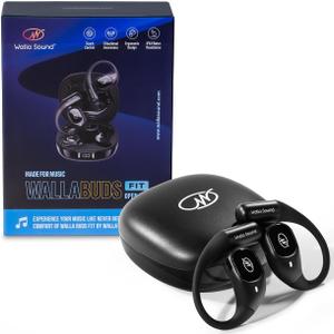 WallaBuds Fit Open Ear Headphones - Wireless Open Earbuds with Open Fit Design, Premium Sound Quality Ear Buds, IPX4 Water Resistant, Bluetooth 5.3, USB-C Fast Charging Case, 28 Hours Battery Life