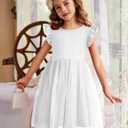 Arshiner Toddler Tutu Dress Little Girls Fluffy Summer Dresses Casual Party Tulle Sundress for Kids (Size 80, White)
