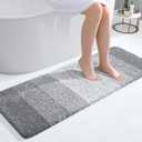OLANLY Bathroom Runner Rugs 47x17, Extra Soft Absorbent Microfiber Bath Rugs, Rubber Backing, Quick Dry, Washable Bath Mats for Bathroom Floor, Tub, Shower and Home Decor Accessories, Light Grey (47" x 17")