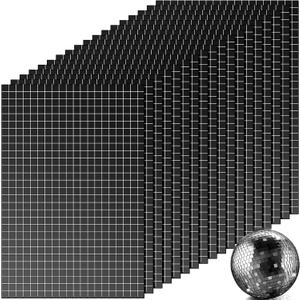 Self-Adhesive Disco Mirror Tiles Mosaic Tiles for DIY Craft Projects, 5 x 5 mm(Black,10800 Pieces)