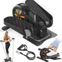 Ellipse Leg Exerciser, Mini Under Desk Elliptical Exercise Machine -Portable Seated Pedal Exerciser with Resistance Bands Quiet & Compact for Home Office Use (Orange)