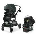 Graco® Modes Nest DLX Travel System, 3-in1 Modular Baby Carseat Stroller Combo, Adjustable Slide2Me Infant Car Seat Carrier, Pramette, to Toddler Stroller, Includes SnugRide DLX Infant Car Seat, Raven manufacturing date 11/18/2022