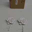 Guichifun Flower Coat Hooks Wall Decor - 2pcs Resin White Decorative Wall Hooks for Hanging Clothes Coats Towels Keys Bags Hats Bathroom Home Decoration Gift 4 x 1.5 x 7 Inch
