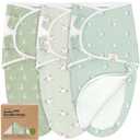 Baby Swaddle Sleep Sacks with Zipper - 3-Pack Swaddles for Newborns 0-3 Months, Infant, Baby Girls, Boys, Soft & Durable Newborn Sleep Sack, Easy Diaper Change Swaddling Blanket (Lunaris)