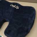 ComfiLife Gel Enhanced Seat Cushion  Office Chair Cushion  Non-Slip Gel & Memory Foam Coccyx Cushion for Tailbone Pain - Desk Chair Car Seat Cushion Driving - Sciatica & Back Pain Relief (Navy)