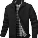 Wizoat Men's Bomber Jacket Lightweight Casual Windbreaker Jackets Zip Up Coat (3X-Large, Black)
