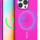 FELONY CASE - Stylish Neon Pink Crystal Clear Phone Case for iPhone 12 Pro Max, Compatible with MagSafe - 360 Shockproof Protective Cases