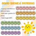 JarThenaAMCS 69 Ft Boho Happy Face Bulletin Board Borders Colorful Smile Face Adhesive Trim Border for Back to School Classroom Office Decoration