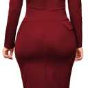 Women's Church Dresses Work Business Dress Bodycon Sleeve Sexy Neck Red Pencil Dresses