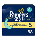 Pampers Overnight Diapers - Swaddlers Overnights - Size 5, 88 Count, Disposable Baby Diaper, Night Time Leak and Skin Protection