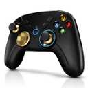 PC Wireless Controller, Bluetooth Gaming Controllers for Windows, Steam, Laptop, Tablet, iPad, Switch, and Smart TV, with Dual Vibration, 6-Axis Motion, Macro Keys, Turbo Button, LED Backlight (Black)
